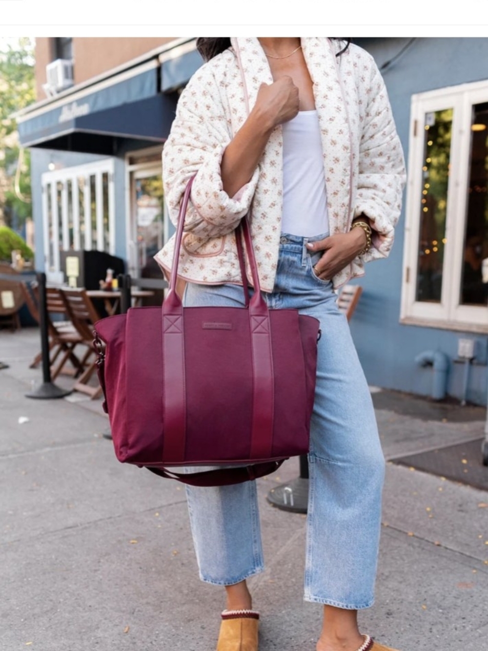 Poppy & Peonies Daily Tote, Berry